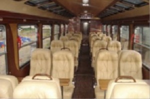 Inca rail train, inside executive coach