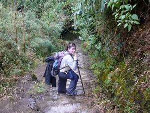 Girl hiking the inca trail