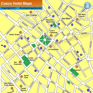 Large Map og Cusco Hotels