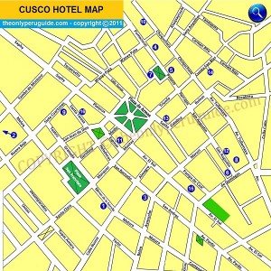 Map of Hotel Locations in Cusco