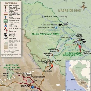 Map of Manú National Park