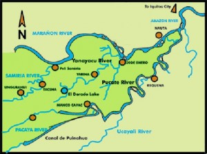 Map of Pacaya-Samiria National Reserve