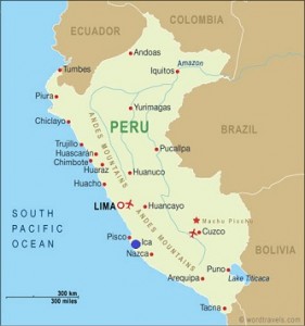 Map of Southern Peru