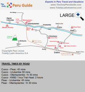 Map of the Sacred Valley Peru (Small)