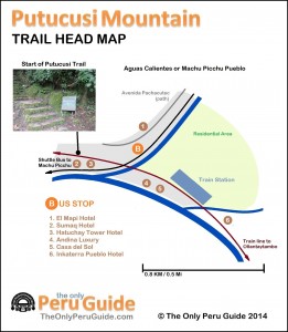 Detailed Map of Putucusi Mountain Trail Head