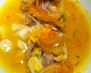 Ceviche with white fsh, octopus and squid at Astrid & Gaston in Lima