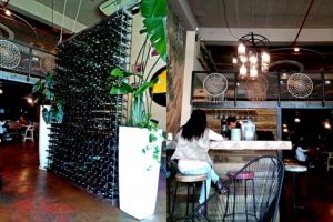 Wine wall in restaurant