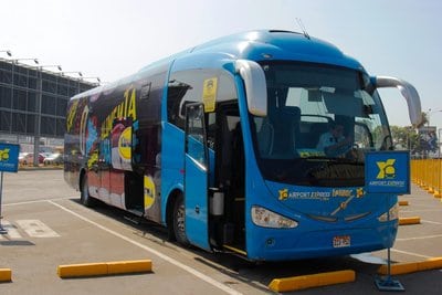 Lima Airport to Miraflores or San Isidro - The Airport Express Lima official shuttle bus service bus