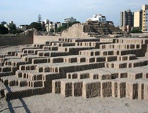Huaca Pucllana side view located in miraflores