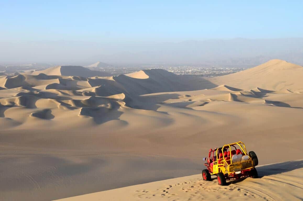 buggy over sand dunes. Huacachina tours